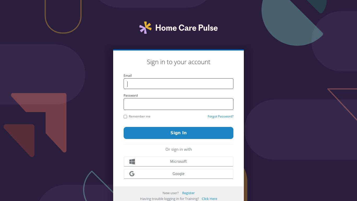 Home Care Pulse Landing page