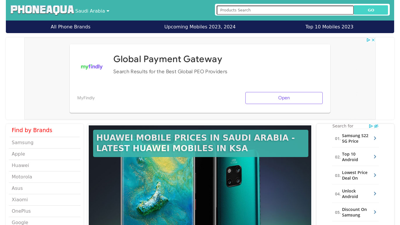 Mobile Prices in Saudi Arabia Landing page