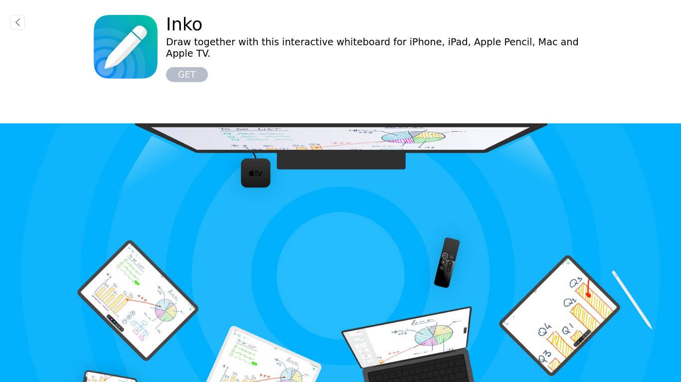 Inko - Whiteboard Landing page