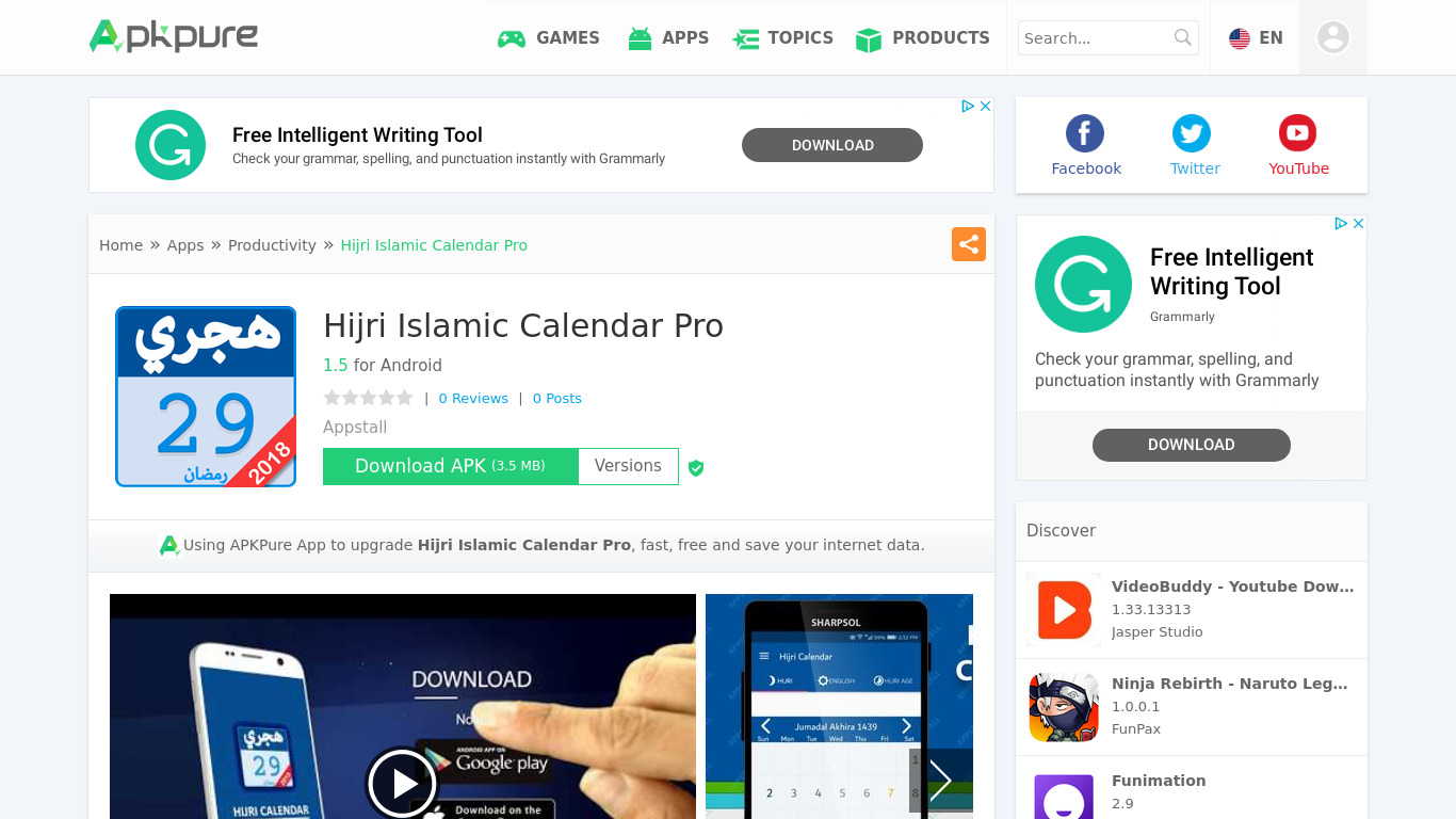 Hijri Islamic Calendar Pro Landing page