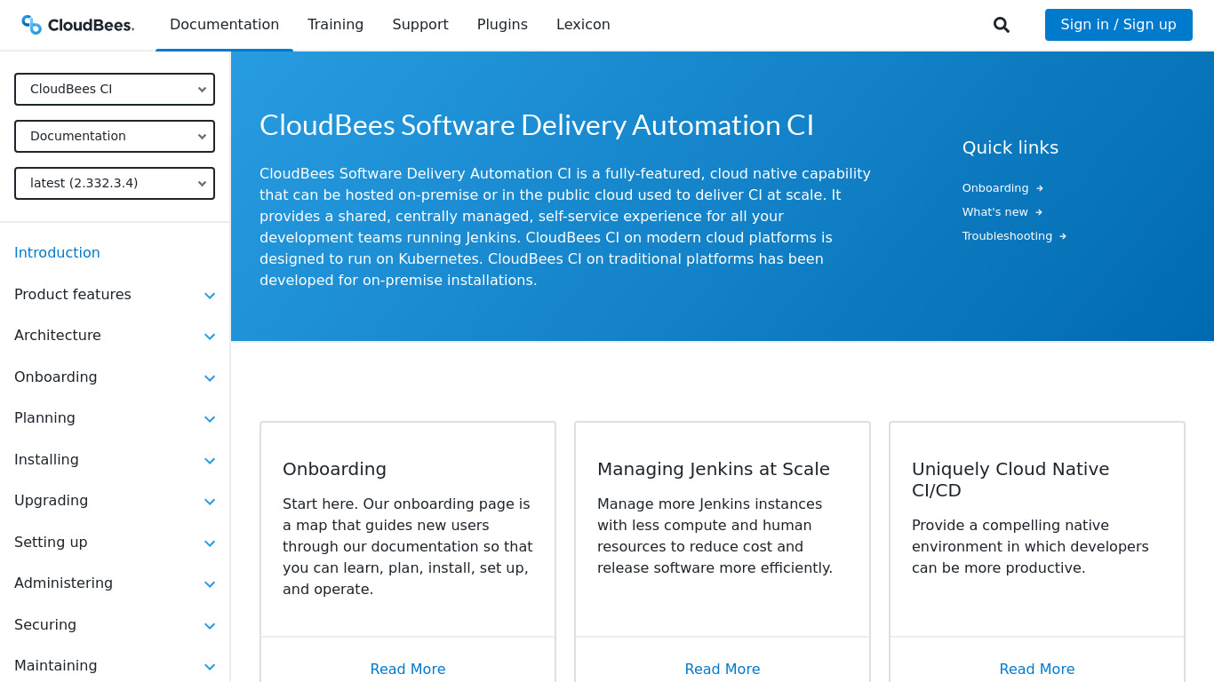 CloudBees CD Landing page