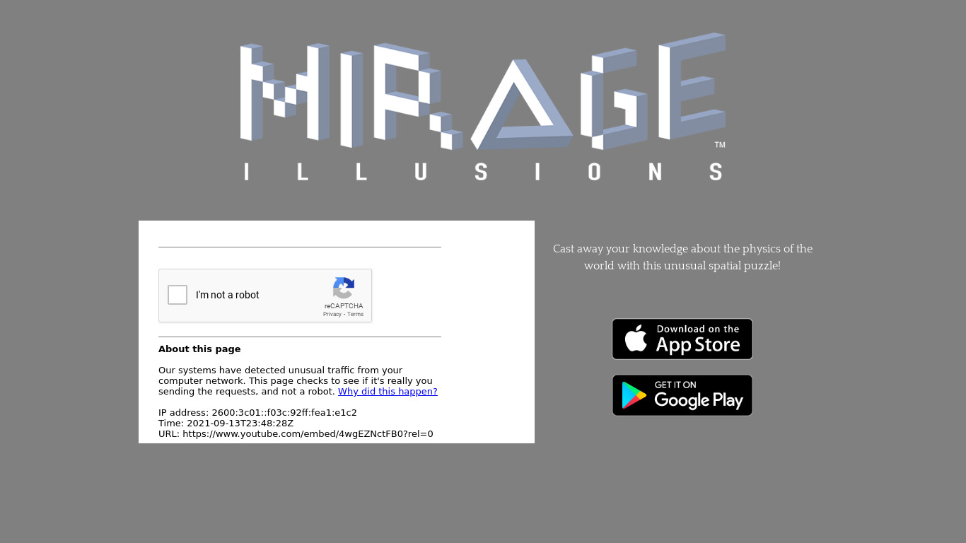 Mirage: Illusions Landing page