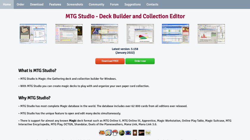 MTG Studio Landing Page