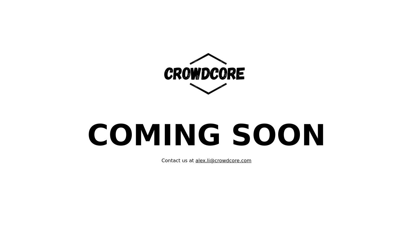 CrowdCore Landing page