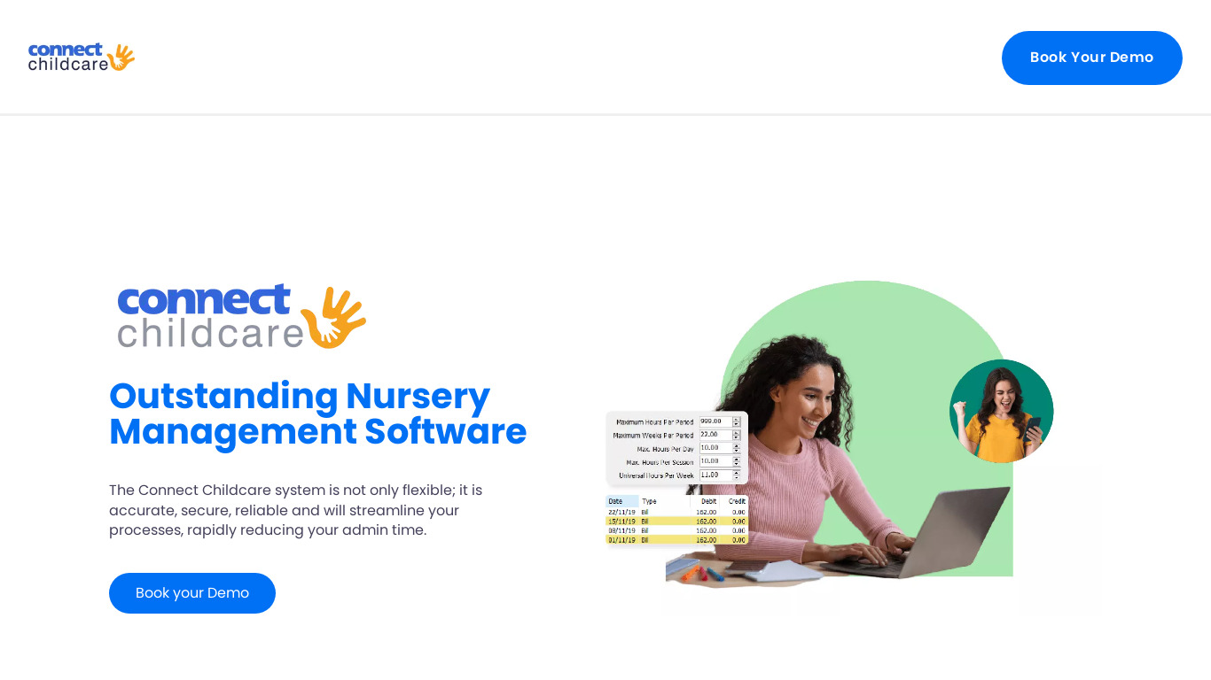Connect Childcare Landing page