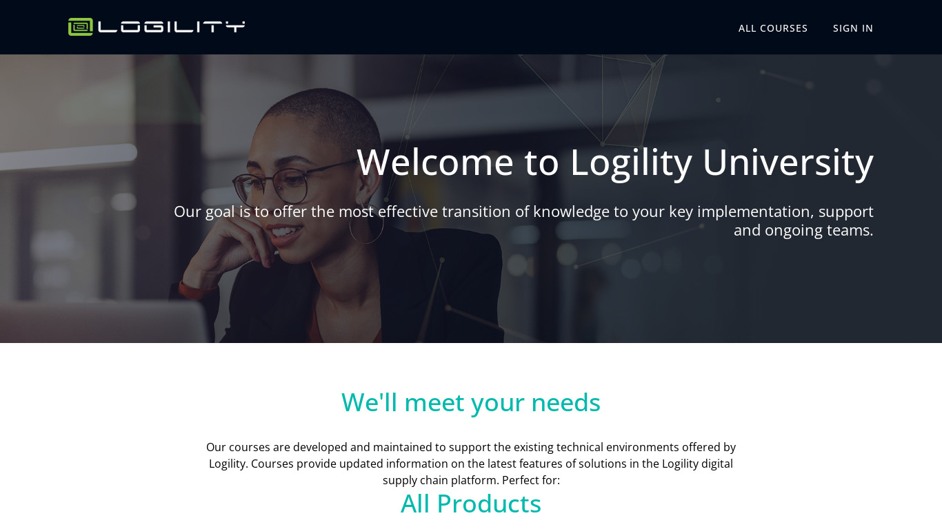 Logility Solutions Landing page