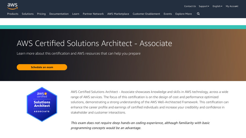 AWS Cert Architect Associate Landing Page