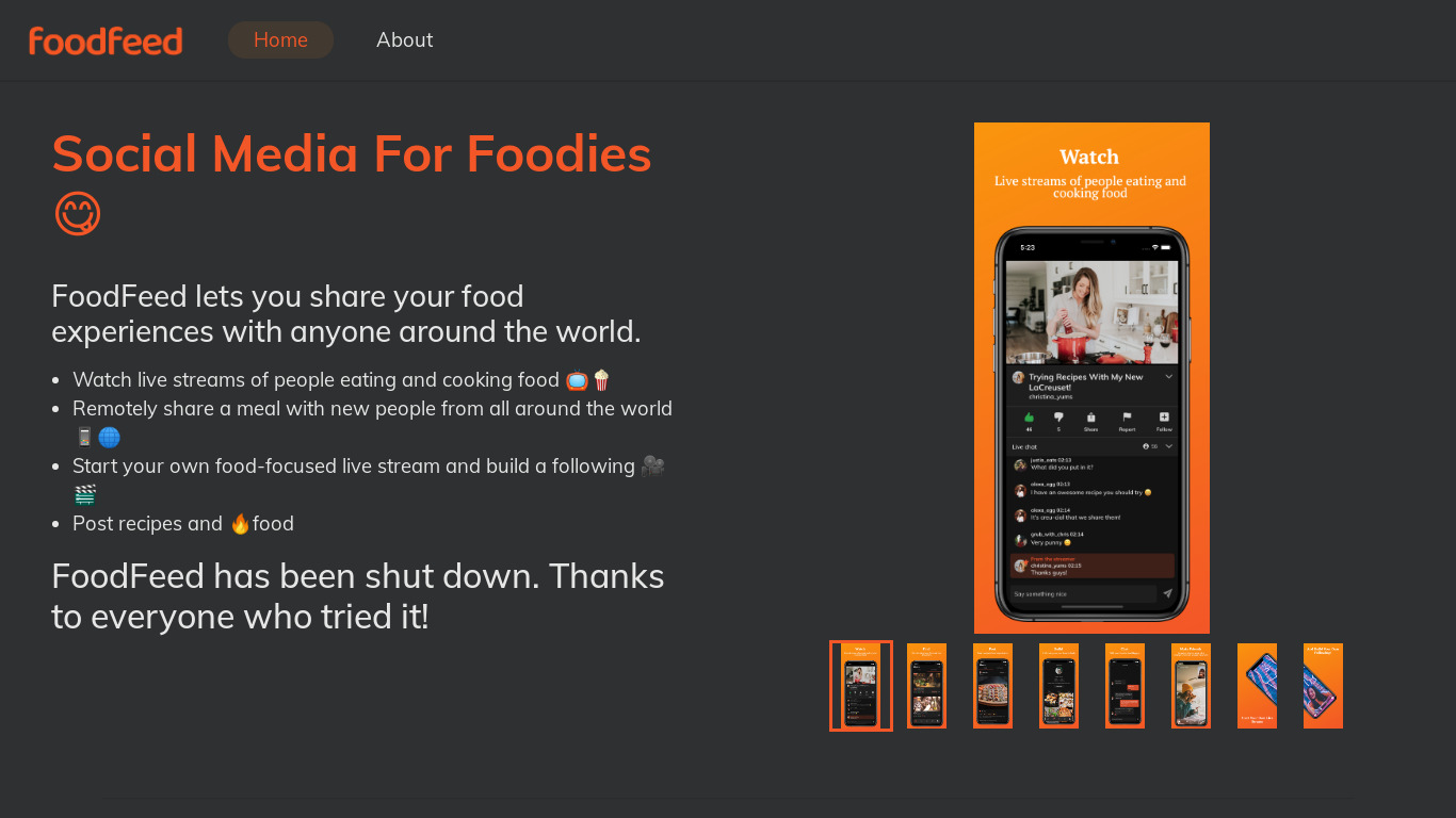 FoodFeed Landing page