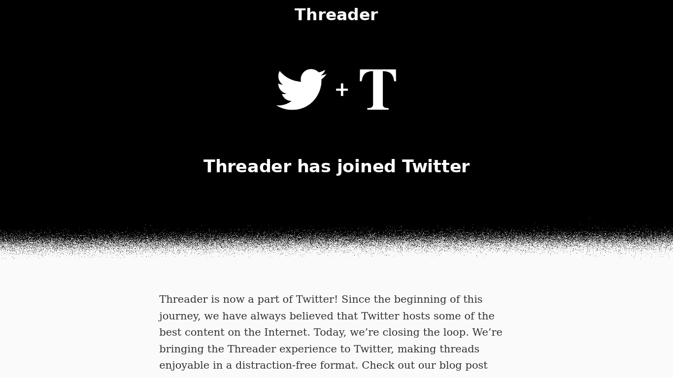 Threader.app Landing page