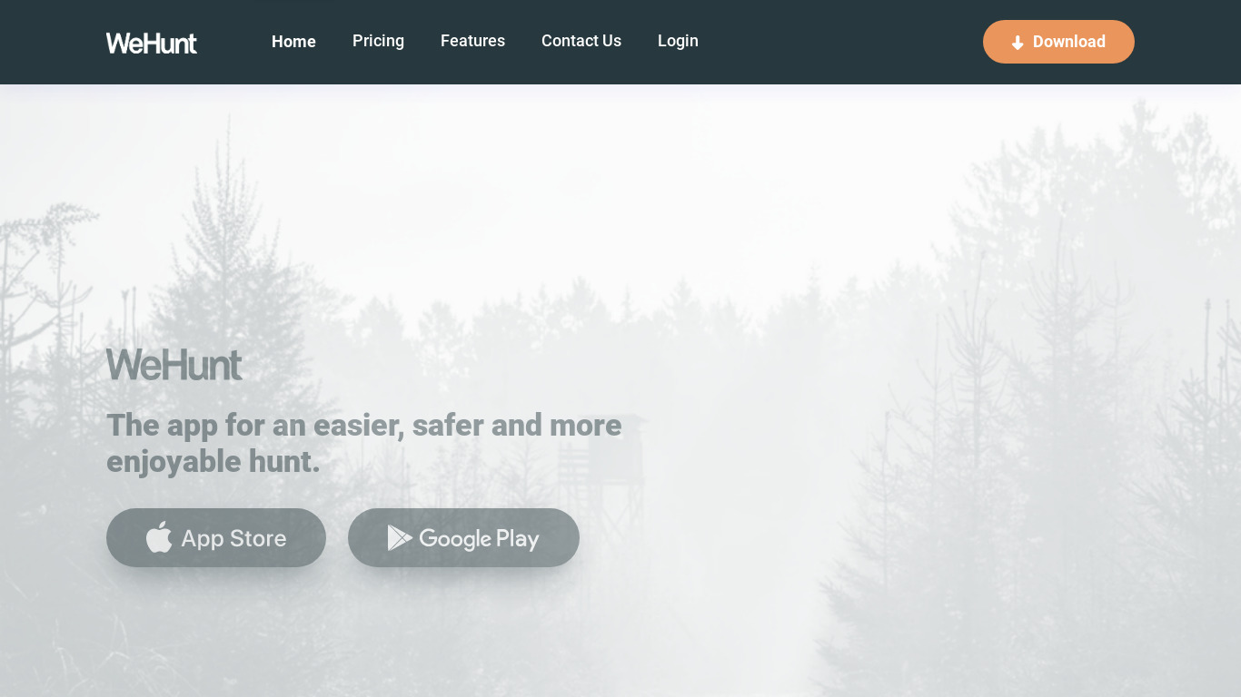 WeHunt Landing page