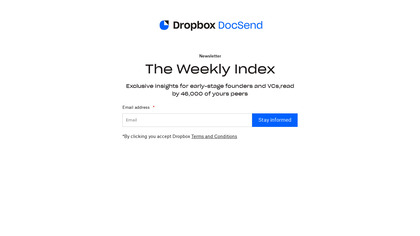 Startup Index Newsletter by DocSend image