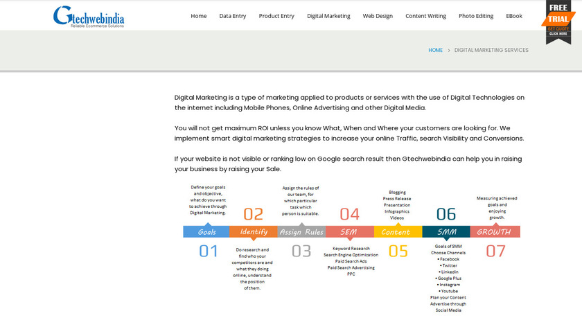 gtechwebindia Landing Page