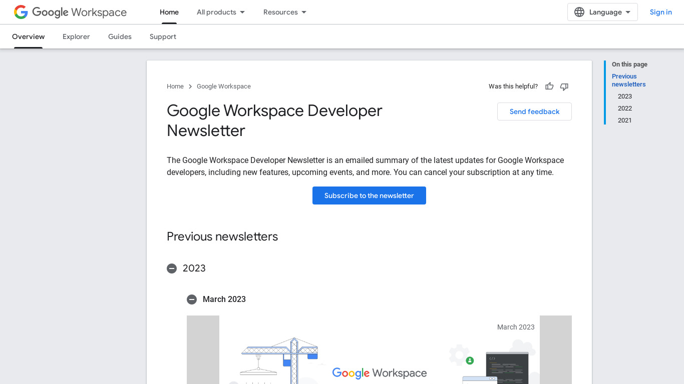 Angels Newsletter for G Suite Landing page