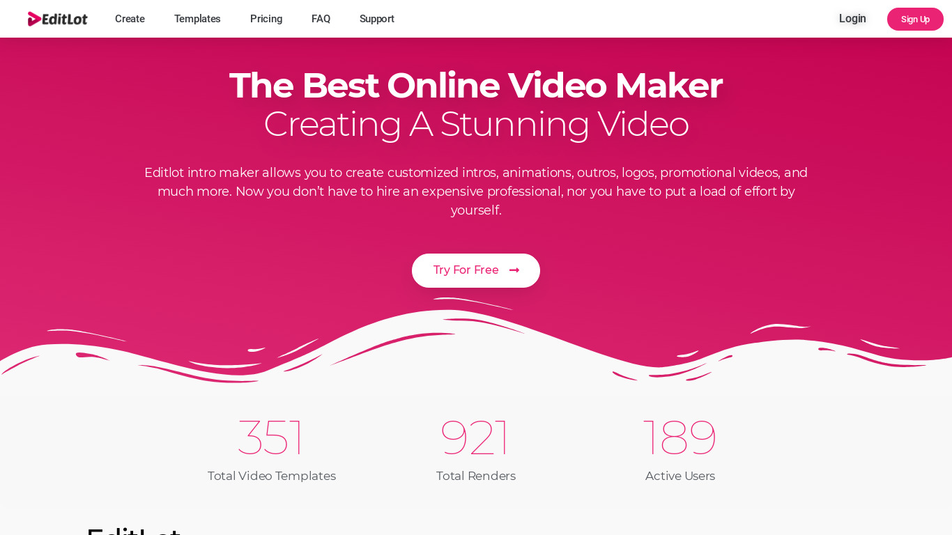 EditLot Landing page