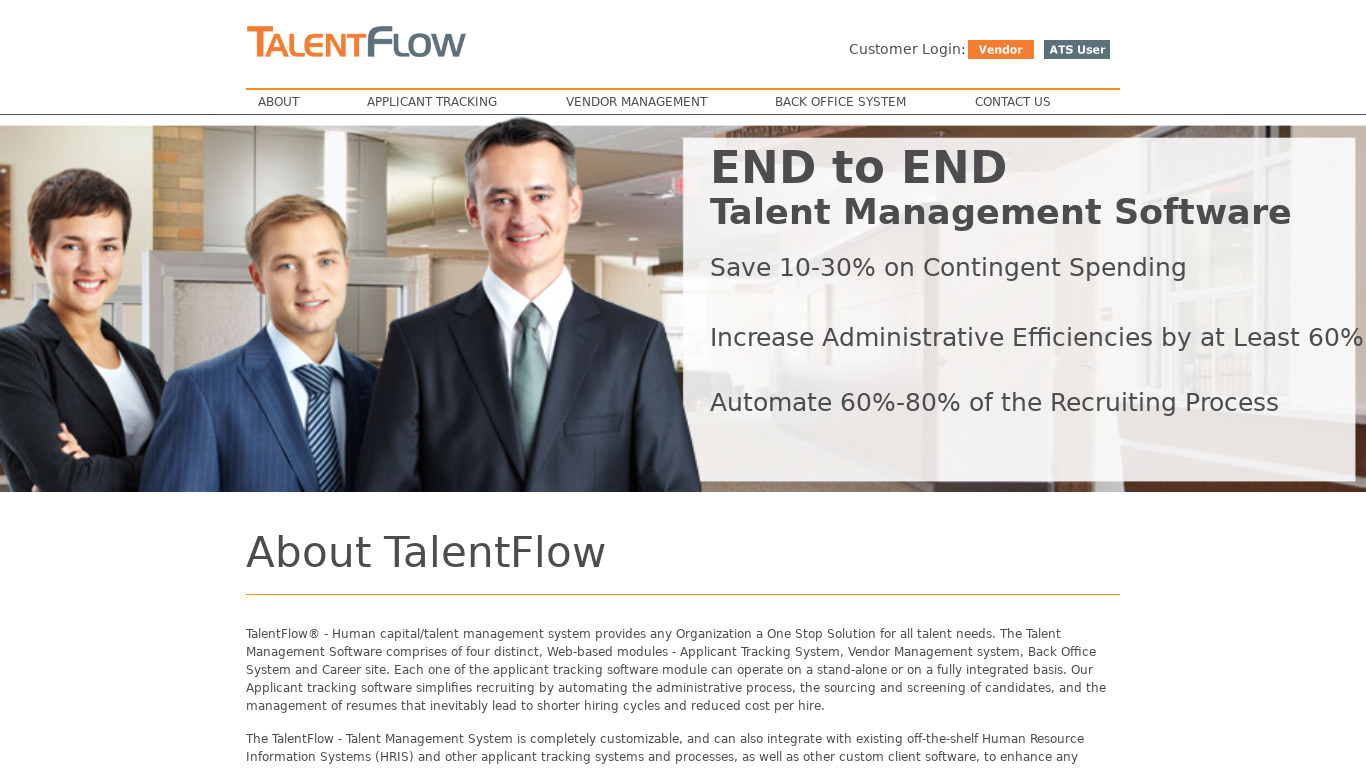 TalentFlow Landing page