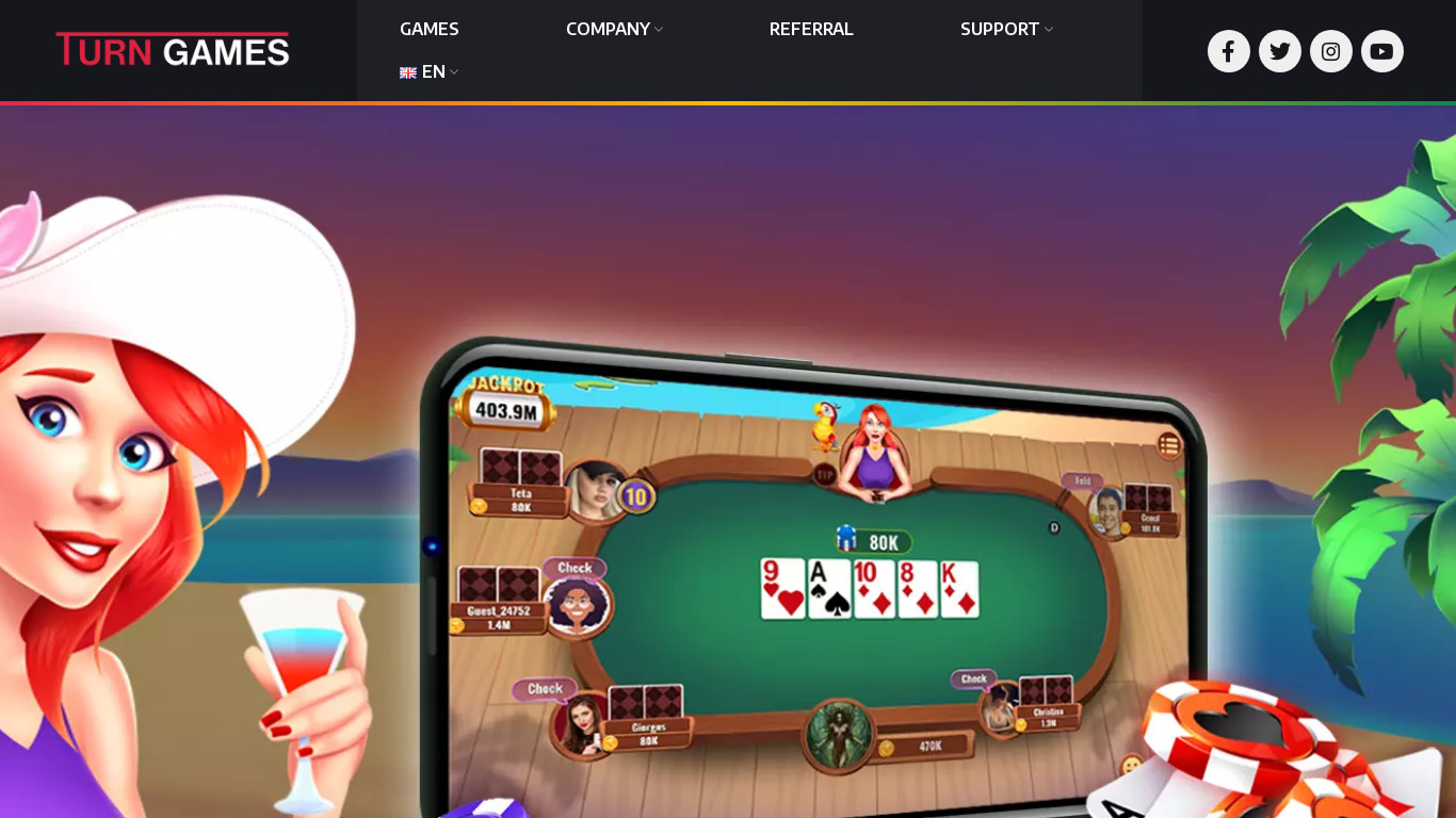 Turn Poker Landing page