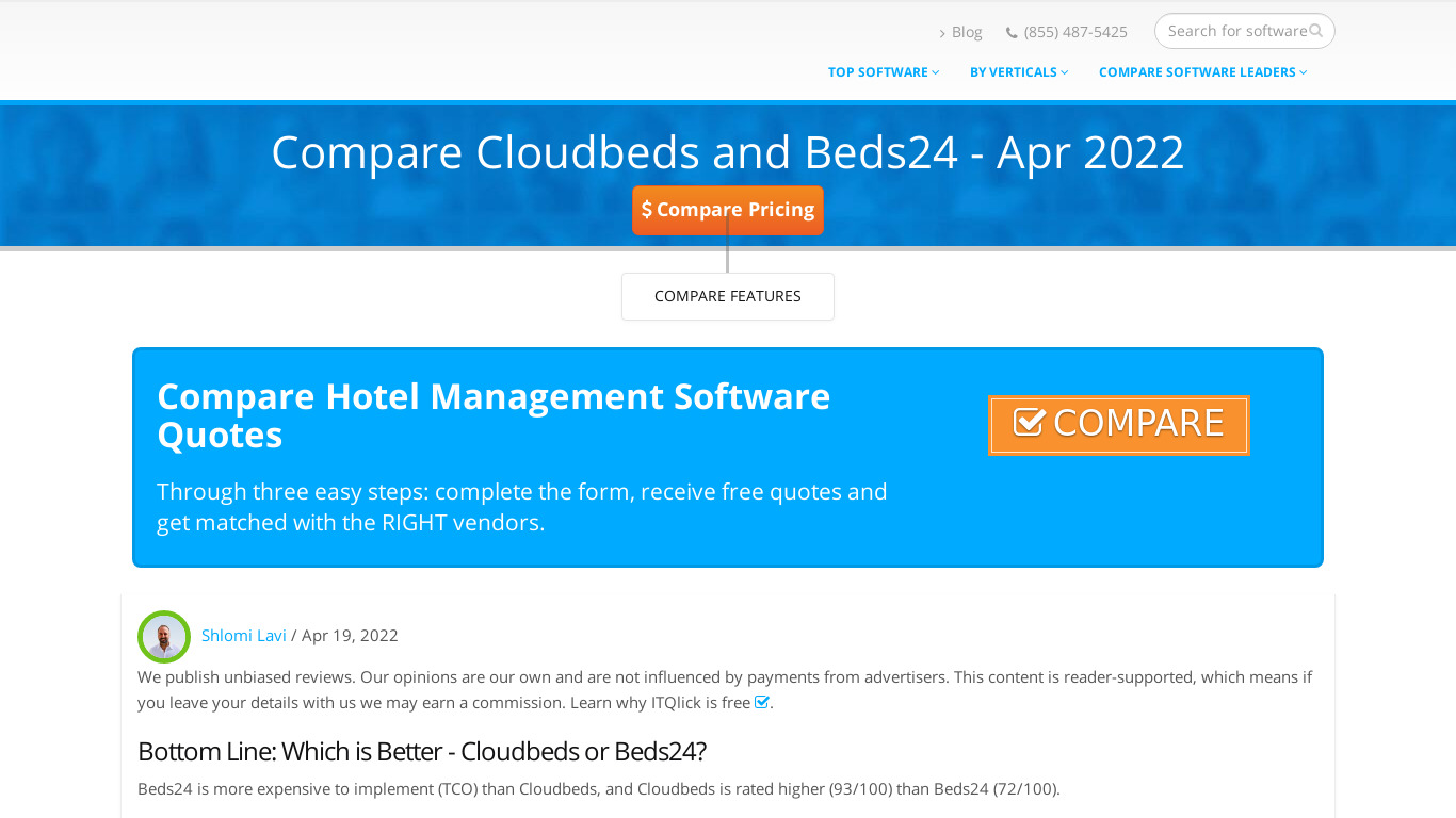 Beds24 Landing page