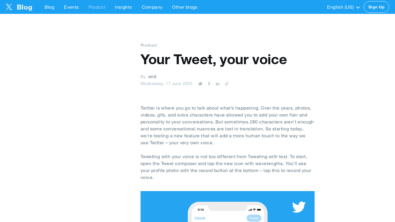 Tweet Your Voice Landing page