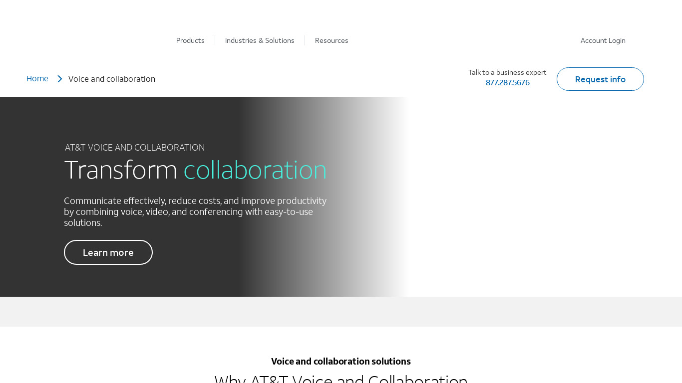 AT&T Collaborate Landing page