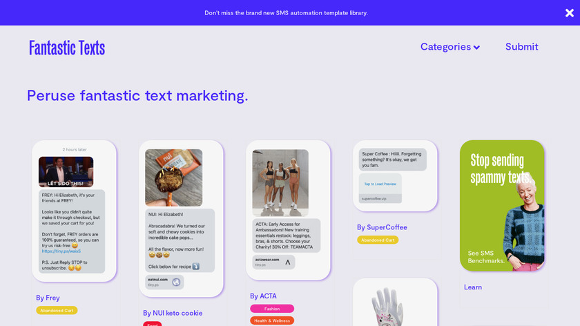 Really Good Texts Landing Page
