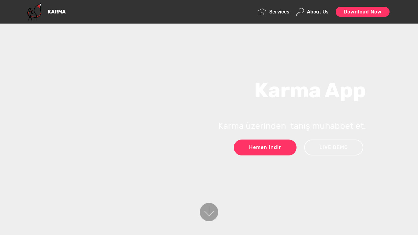 Karma App Landing page