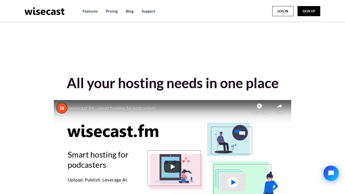 Wisecast.fm Landing page