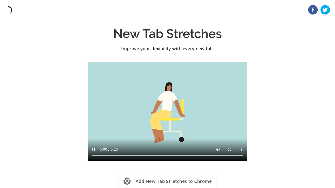 New Tab Stretches Landing page