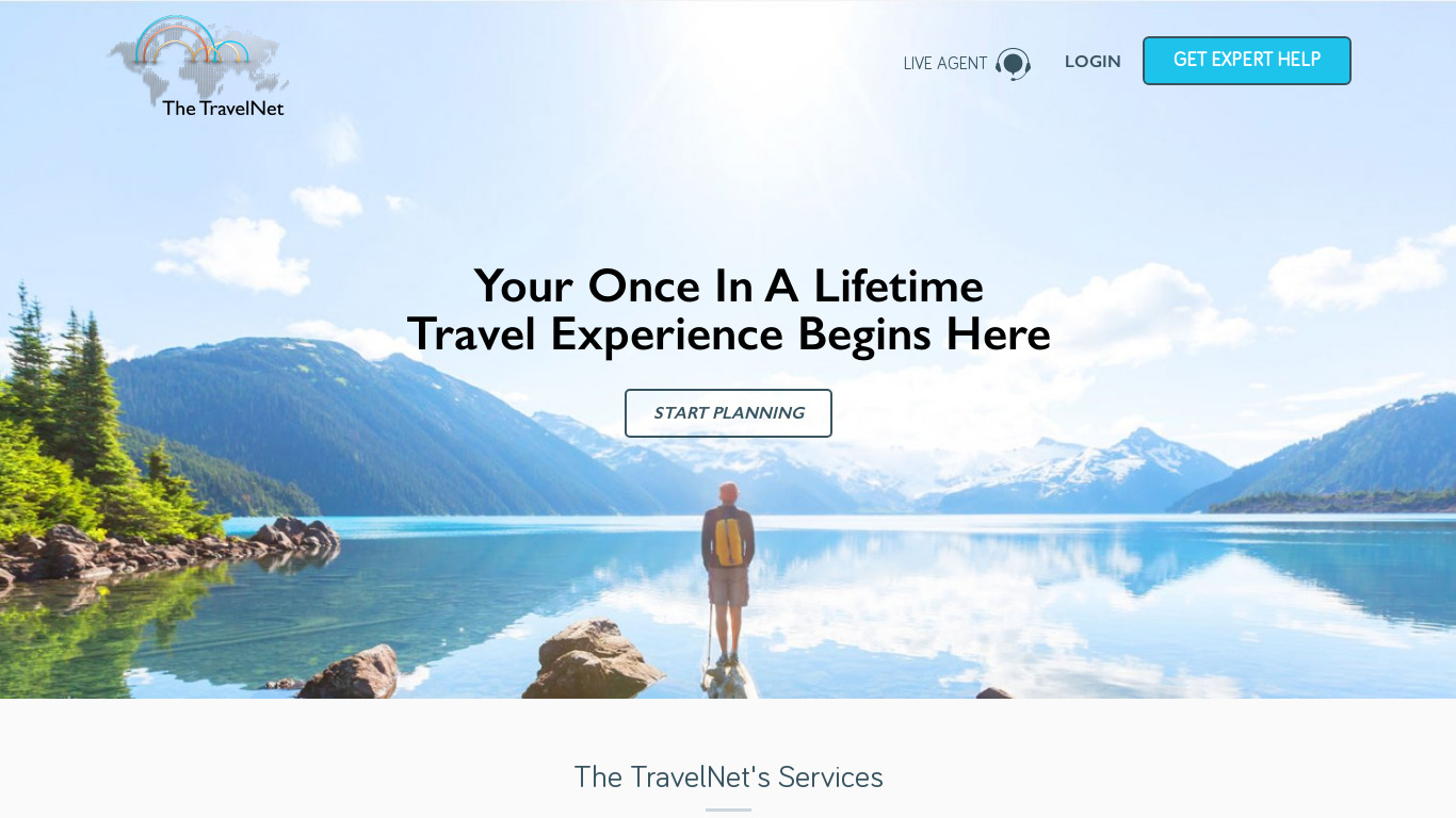 TravelNET Landing page