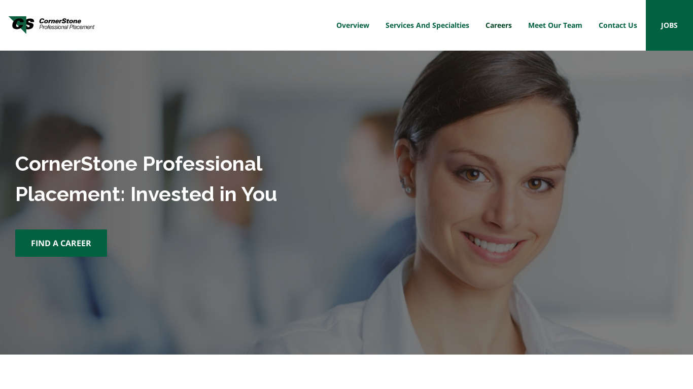 Cornerstone Professional Services Landing page