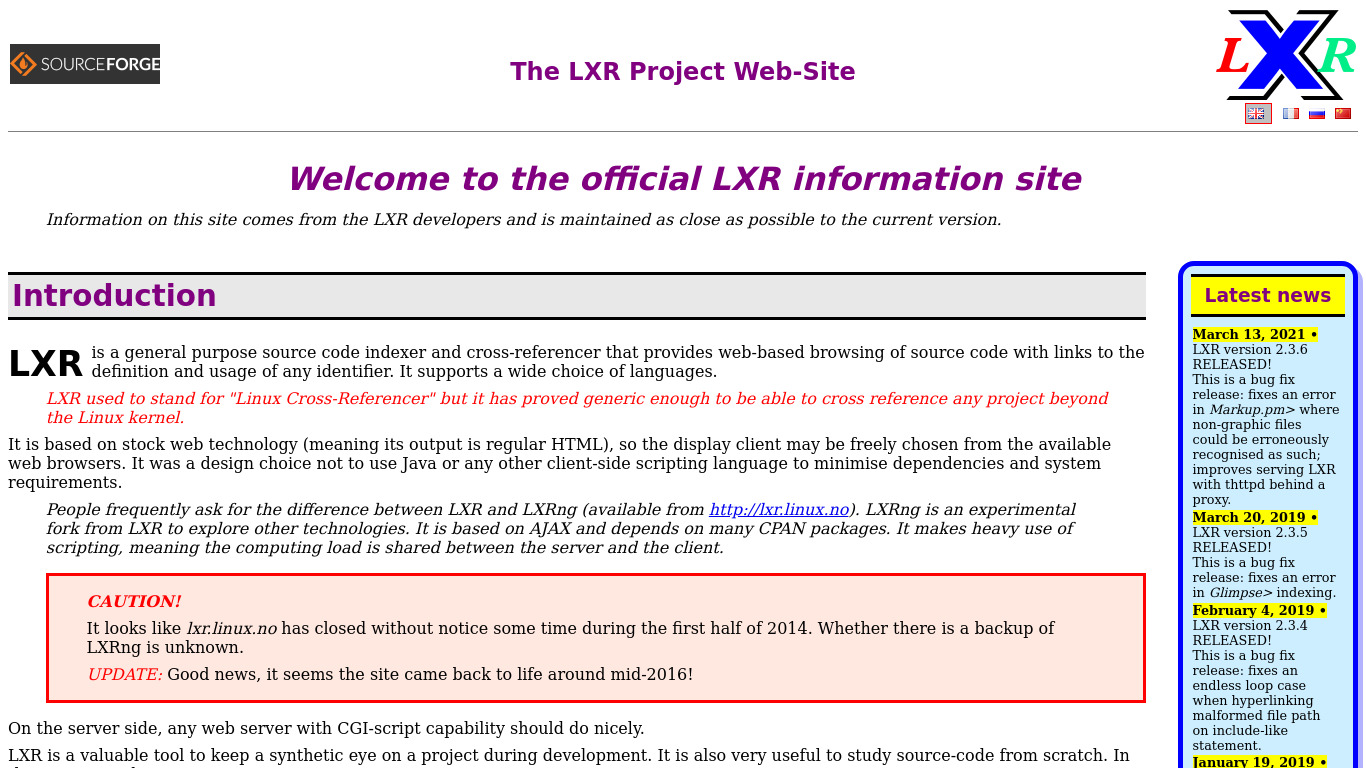 LXR Landing page