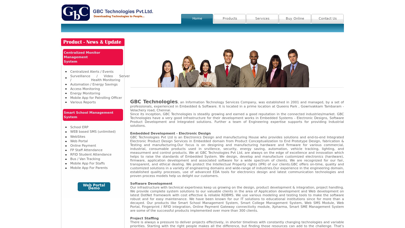 Smart School Management System (SSMS) Landing page