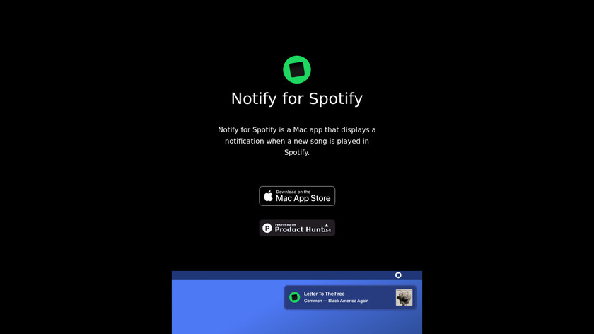 Notify for Spotify Landing Page