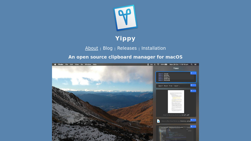 Yippy Clipboard Manager Landing Page
