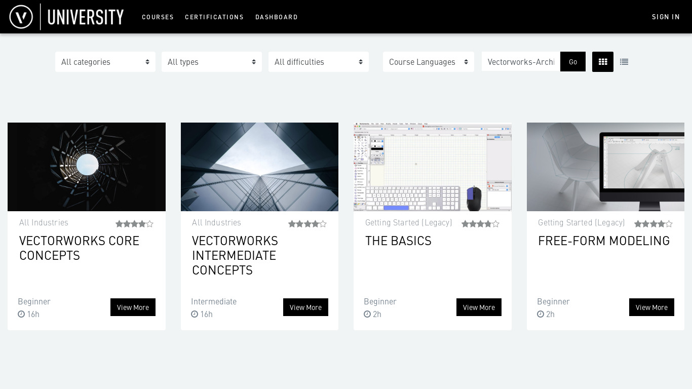 Vectorworks Architect Landing page