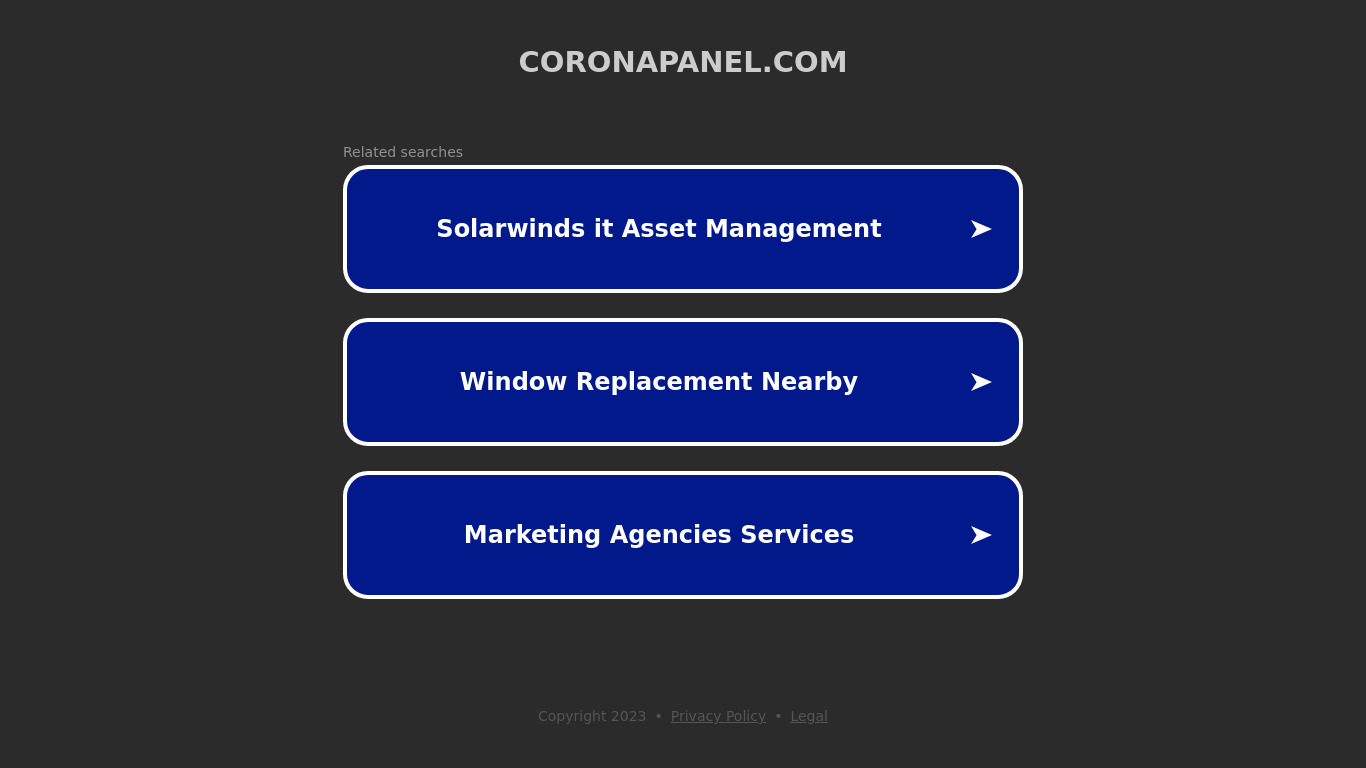 Corona Panel Dashboard Landing page
