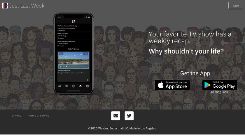 Just Last Week Landing Page