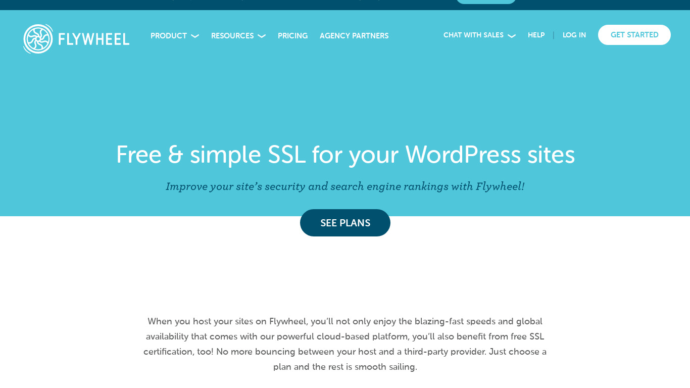 Flywheel's Simple SSL 🎉 Landing page