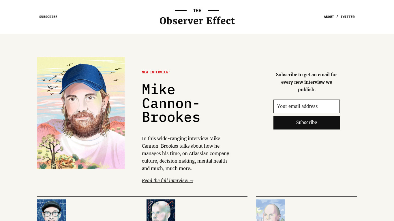 The Observer Effect Landing page