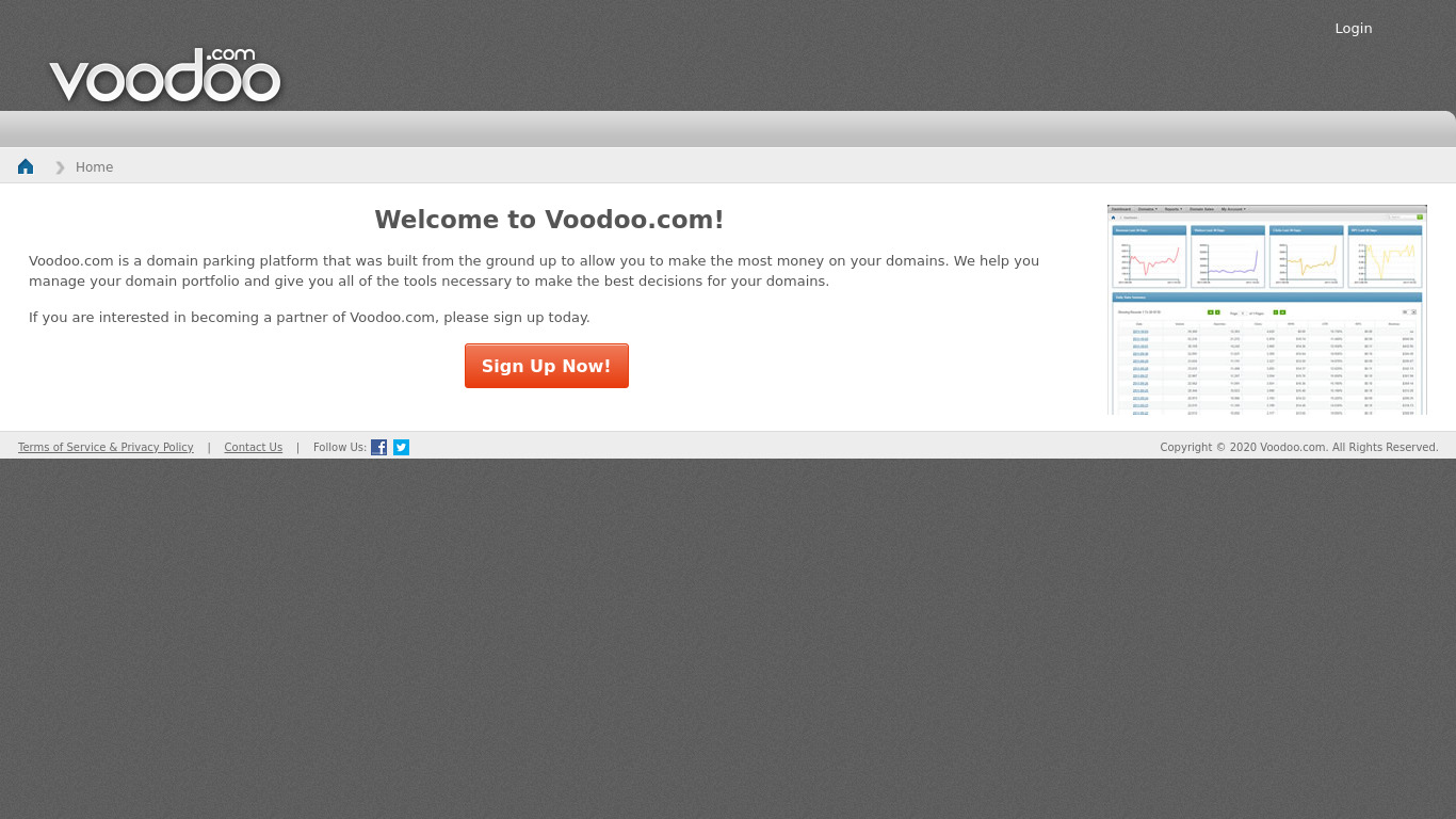 Voodoo.com Landing page
