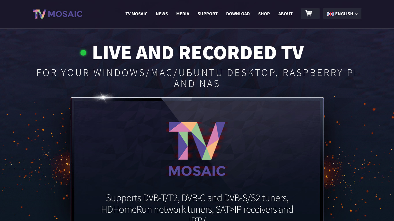 tv-mosaic.com TV Mosaic Landing page
