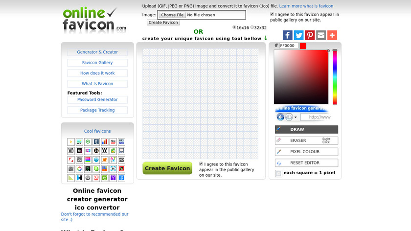 Online Favicon Generator & Gallery Landing Page