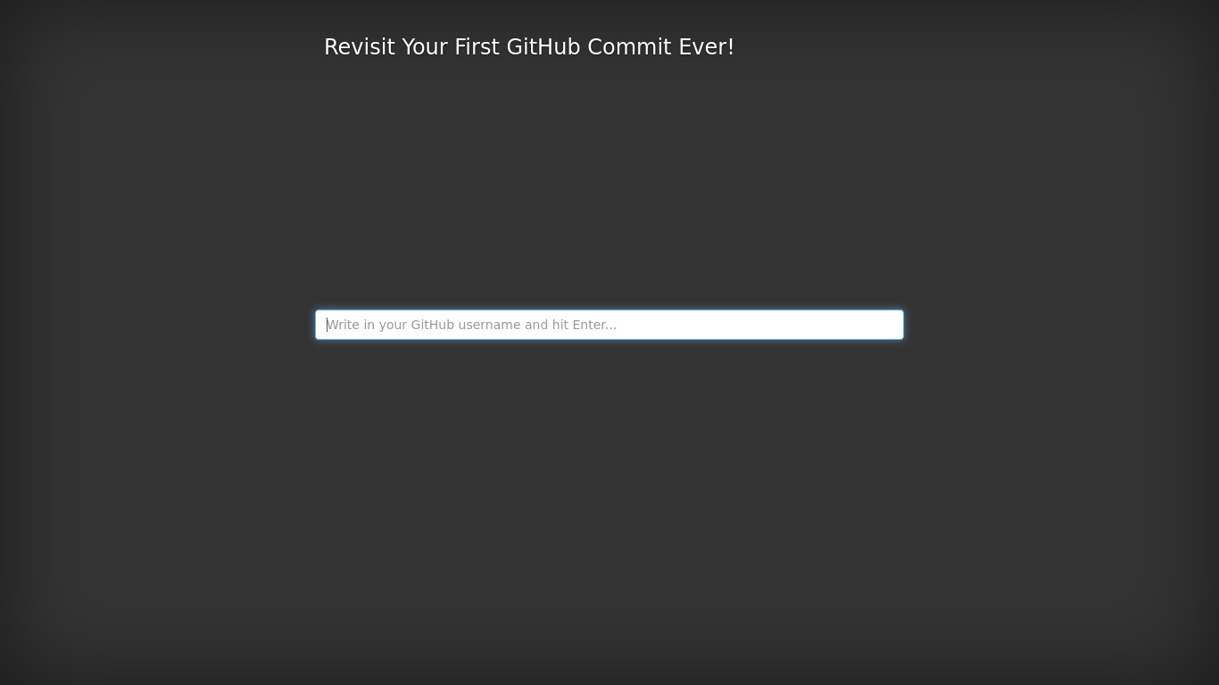 Your First GitHub Commit Ever Landing page
