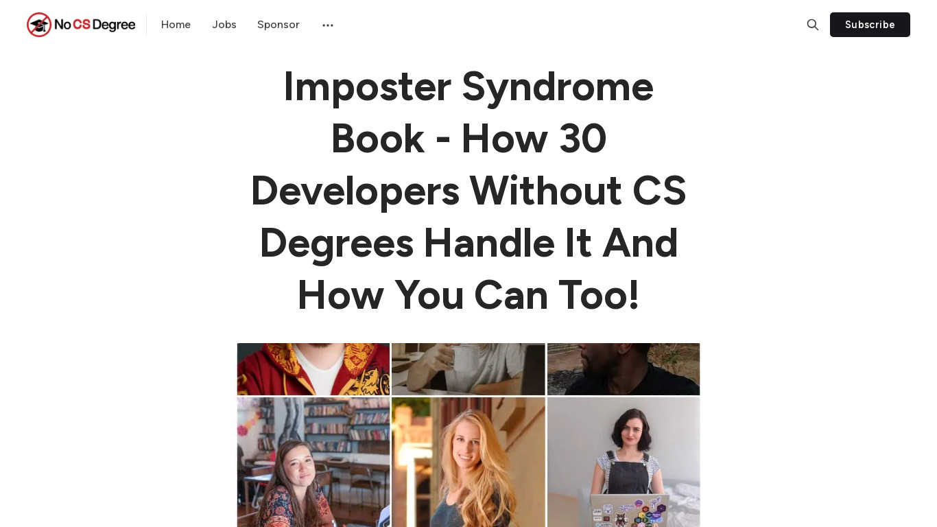 Imposter Syndrome Landing page