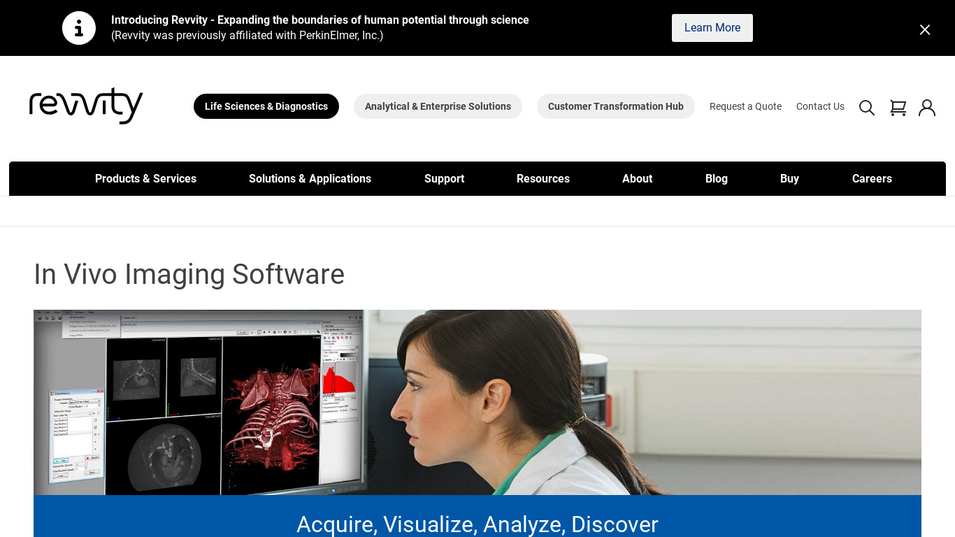 TrueQuant Imaging Software Landing page