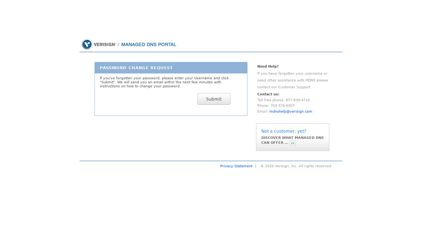 Verisign Managed DNS Landing Page