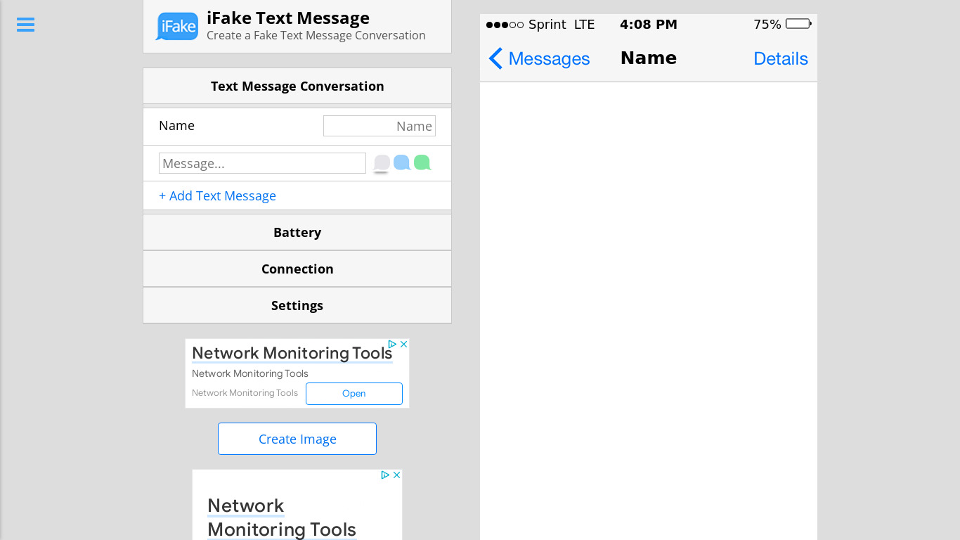 Fake Text Message-Prank text app Landing page