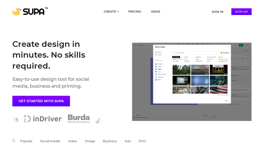 SUPA Video Maker Landing Page