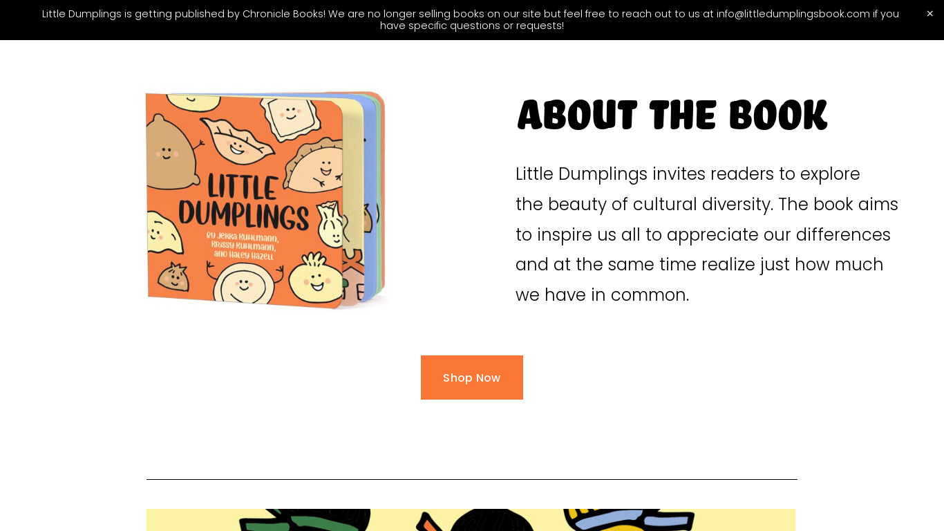 Little Dumplings Children's Book Landing page