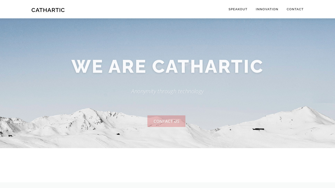 Cathartic.co Landing page