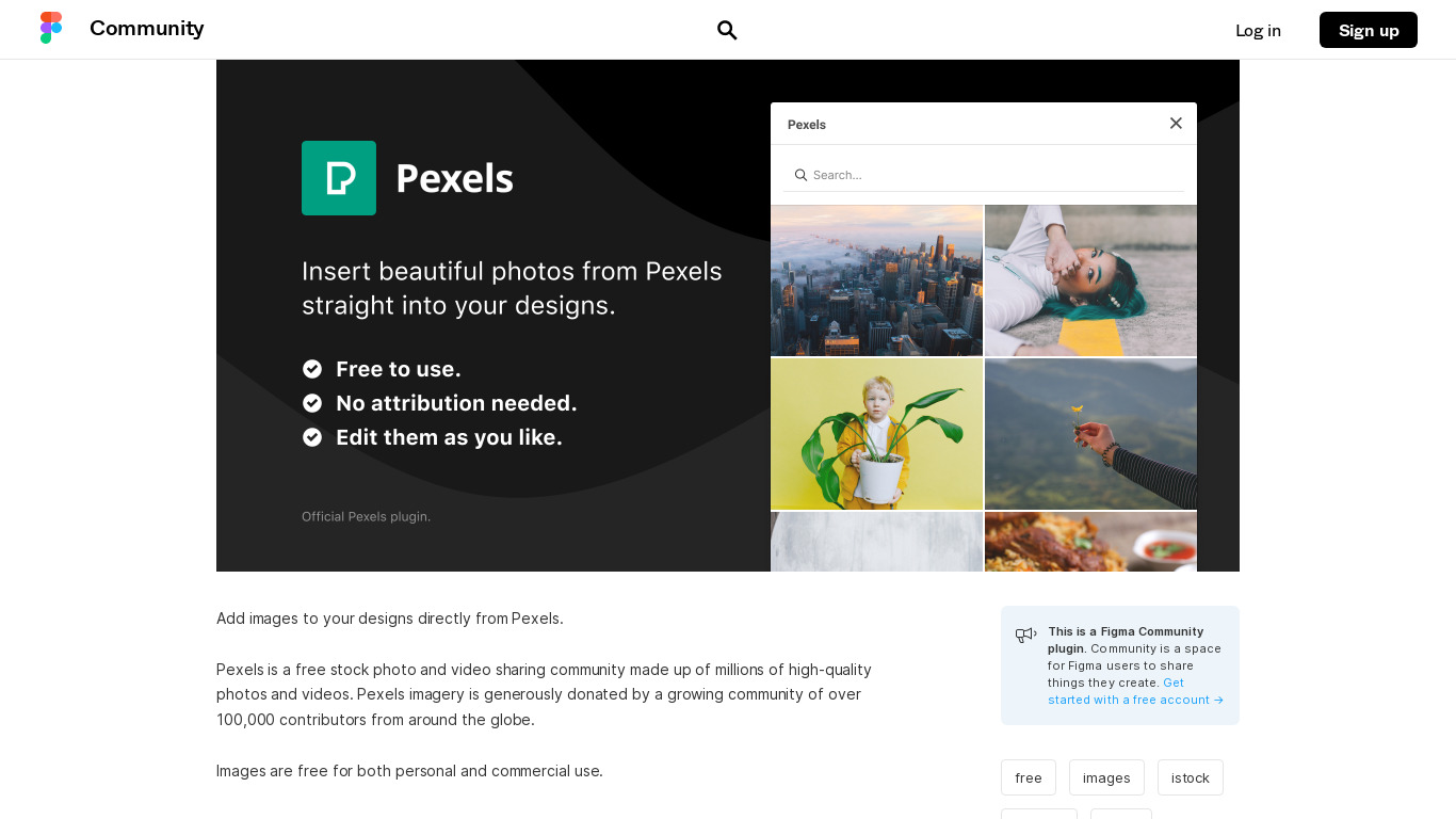 Pexels for Figma Landing page